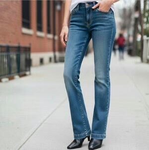 Vintage Y2K Low Rise Gap Long & Lean Jeans Light Wash Flare Bootcut | Women's 8